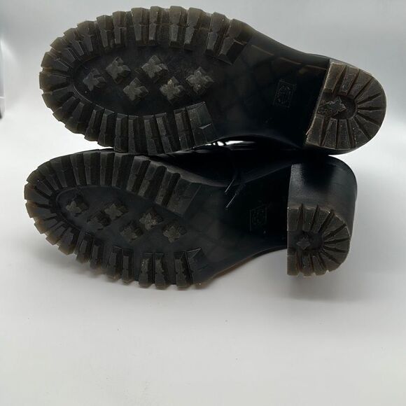 Dr Martens Averil Black Leather Heel Booties Sz 9 US‎ Lace-Up Block Heel Women's - Picture 4 of 6